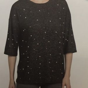 Chelsea & Theodore pearl embellished top